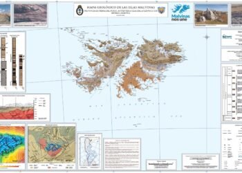 Presentaron el nuevo Mapa Geológico de las Islas Malvinas