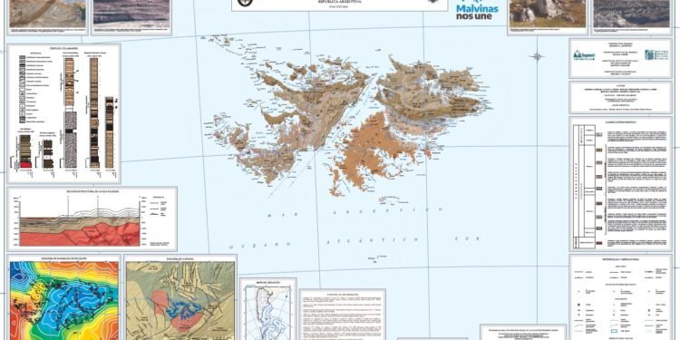 Presentaron el nuevo Mapa Geológico de las Islas Malvinas